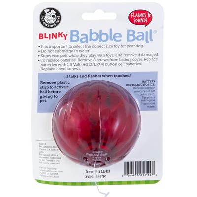 Pet Qwerks - Blinky Babble Ball Dog Toy Small