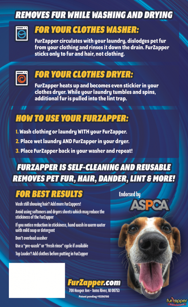 FurZapper - Dissolvant pour poils d'animaux pour la lessive (2pk) - Safari  Pet Center