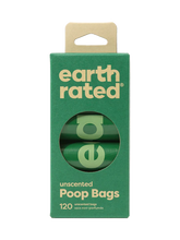 Load image into Gallery viewer, Earth Rated Unscented Refill Rolls 120 Poop Bags