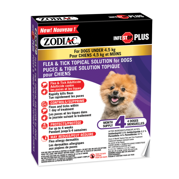 Zodiac Infestop Plus Flea & Tick Topical Solution for Dogs Under 4.5kg