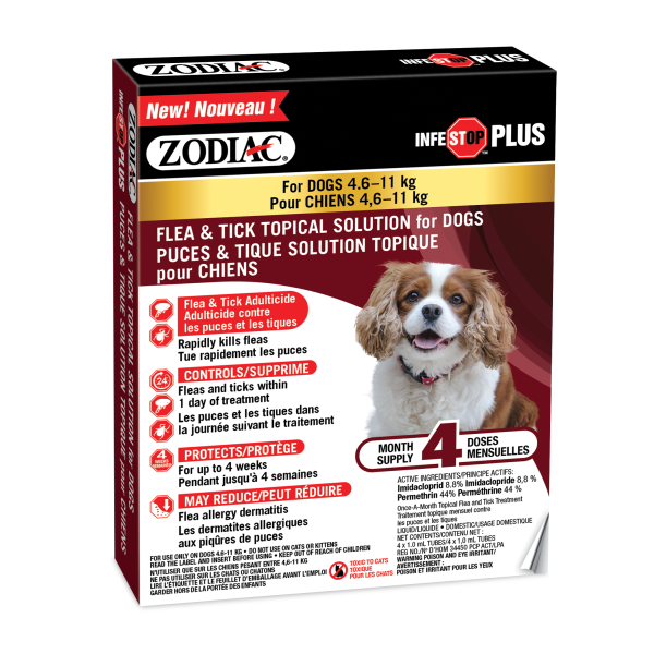 Zodiac Infestop Plus Flea & Tick Topical Solution for Dogs Between 4.6-11kg