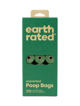 Load image into Gallery viewer, Earth Rated Unscented Refill Rolls 315 Poop Bags