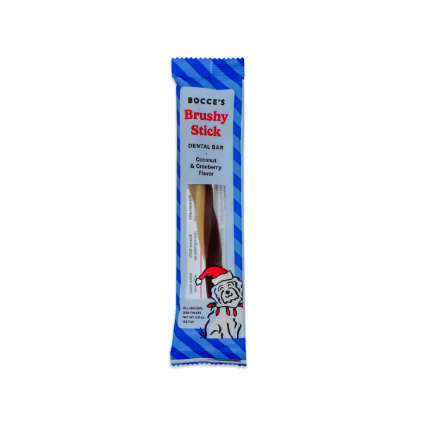 Holiday Item Bocce's Dog Holiday Brushy Stick Coconut & Cranberry 57g