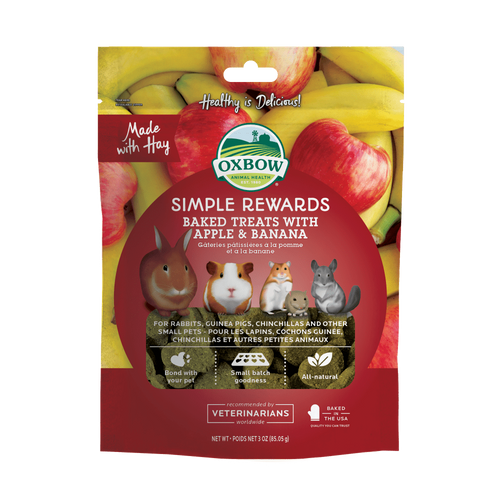 Oxbow Simple Rewards Baked Treats with Apple & Banana 85g