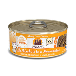 Weruva Cat Paté Who Wants to be a Meowionaire? Chicken & Pumpkin Dinner in a Hydrating Purée Cat Food