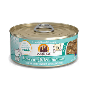 Weruva Cat Paté Meows n' Holler Purramid Chicken & Shrimp Dinner in a Hydrating Purée Cat Food