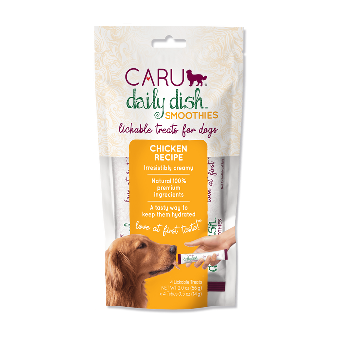 Caru Daily Dish Chicken Smoothies 56g Lickable Treats for Dogs