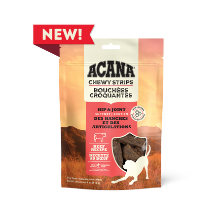 Acana Chewy Strips Hip and Joint Beef Recipe Dog Treats