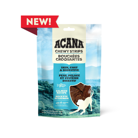 Acana Chewy Strips Skin, Coat and Digestive Support Salmon Recipe Dog Treats