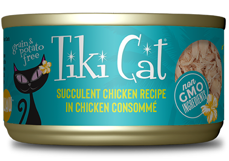 Tiki Cat Luau Succulent Chicken Recipe in Chicken Consomme Canned Cat Food