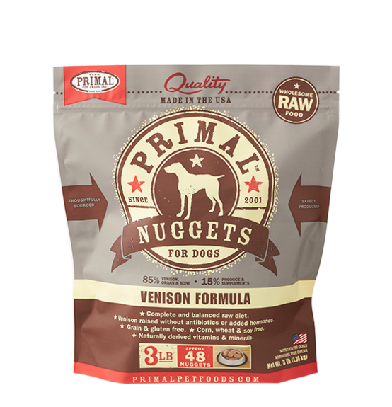 Primal Nuggets 3lbs Venison Raw Dog Food